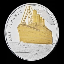 100PCS Gold Plated&Clad Coin 1912 The Voyage Titanic Ship Travel Map Collection