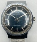 Vintage Men's Timex Viscount Silver Bezel Blue Dial 36mm Automatic Date Watch