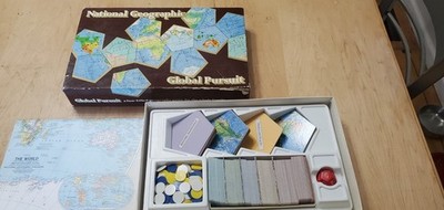 VINTAGE Global Pursuit Board Game COMPLETE National Geographic Society 1987 Map