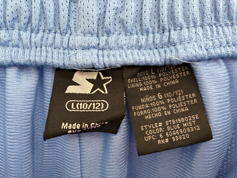 Calça de cintura ajustável Starter Kid masculina listra branca 100% poliéster forrada azul G - Imagem 2 de 4