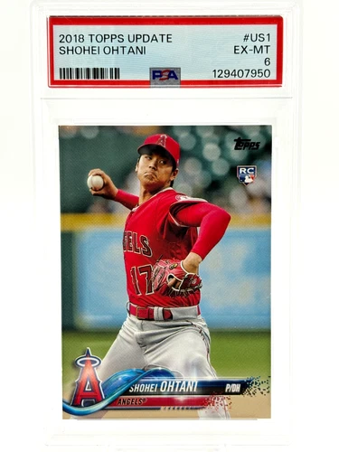 Shohei Ohtani - (RC) - 2018 Topps Update - PSA 6, Angels/Dodgers, Card #US1