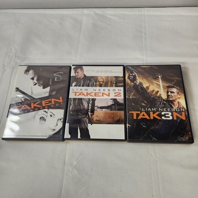Taken 1,2,and 3 Dvds Starring Liam Neeson. D46