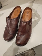 Earth Spirit Classics Women's Brown Leather Emily Mule Clog Side On Size 9