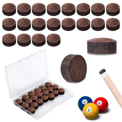 Mozeat Lens 20 Pieces Billiard Pool Cue Tips Stick 20pcs brown
