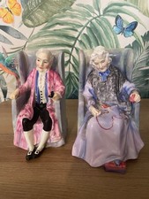 Royal Doulton Pair Figurines Darby & Joan The Happy Old Couple HN1427 HN2023