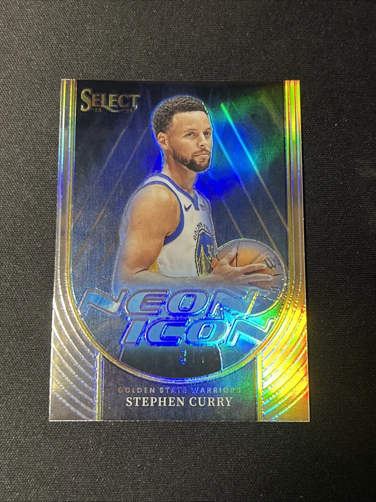 2023 Panini Select STEPH CURRY Neon Icon Tectonic Silver Prizm Warriors #4