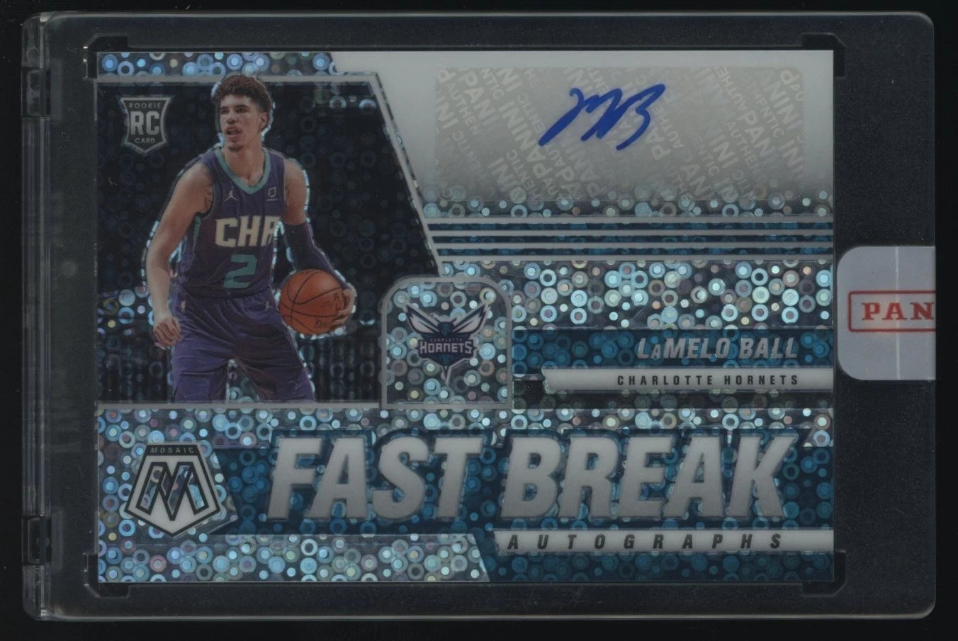 2020-21 Panini Mosaic Fast Break Autographs LaMelo Ball Hornets RC Rookie AUTO