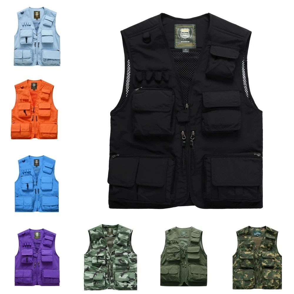 Outdoor Men Workwear Vest Multi Pockets Utility Vest Workwear Gilet Casual
Opens in a new window or