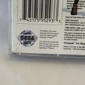 1996 Tomb Raider SEGA SATURN Video Game Back Cover ONLY