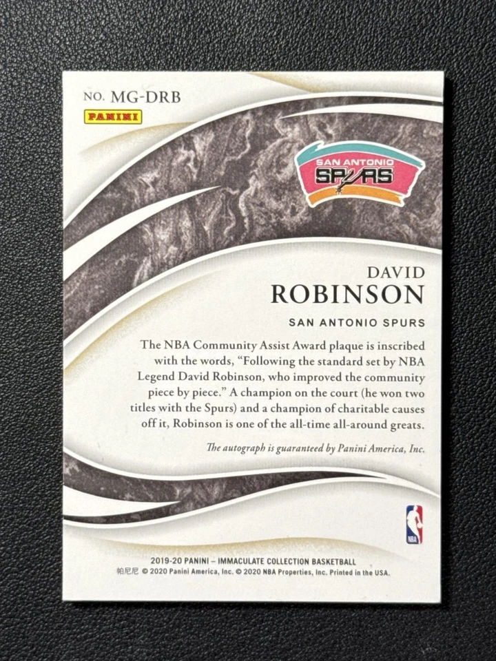 2019-20 Immaculate Marks Of Greatness Auto 47/49 David Robinson Personalized - Image 2 of 2