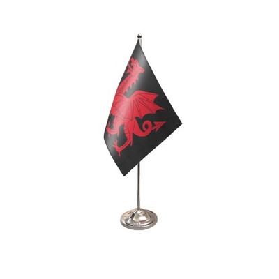 Flagtex Welsh Dragon Black Table Flag