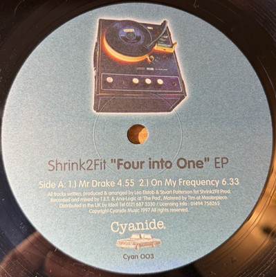 SHRINK2FIT * FOUR INTO ONE EP * 12'' VINYL (1997) CYANIDE CYAN 003 PLAYS GREAT