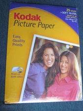 New Sealed Kodak Picture Photo Paper 8 1/2 x 11 Soft Gloss 25 Printer Sheets