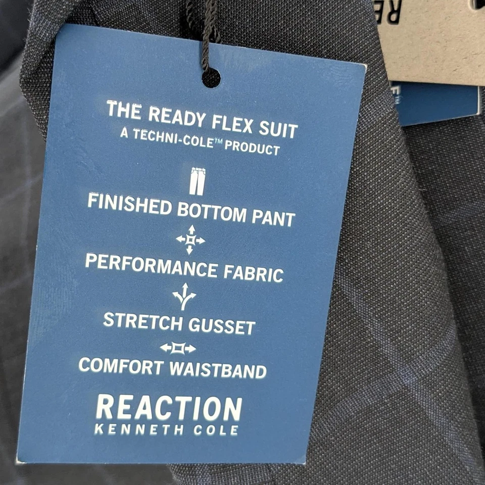 Kenneth Cole Hombre Techni-Cole Slim-Fit Elastizado Traje Chaqueta Blazer Azul 36 S Foto 4 de 4