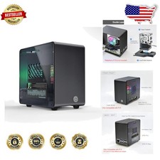 Sleek Raspberry Pi 5 Case, Aluminum Mini Tower, Active RGB Cooling, Easy Access