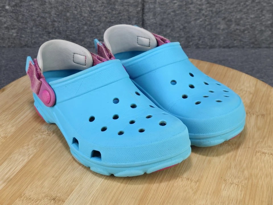 Crocs Classic All Terrain Clogs Juniors Size 3 Shoes Kids Aqua Blue Pink Girls - Image 2 of 4