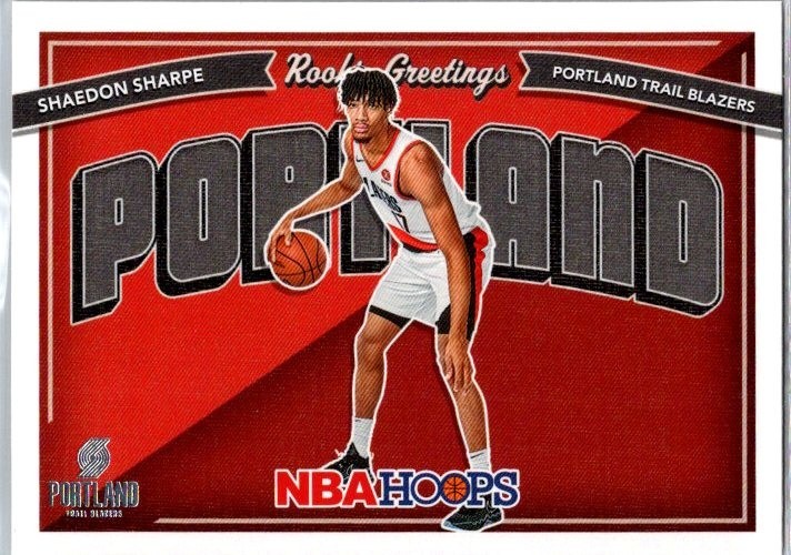 2022-23 Panini Nba Hoops Rookie Greetings Shaedon Sharpe #7