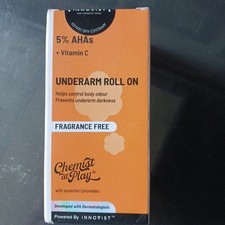 Chemist at Play Underarm Roll On with 5 AHA  Vitamin C Fragrance Free NEW