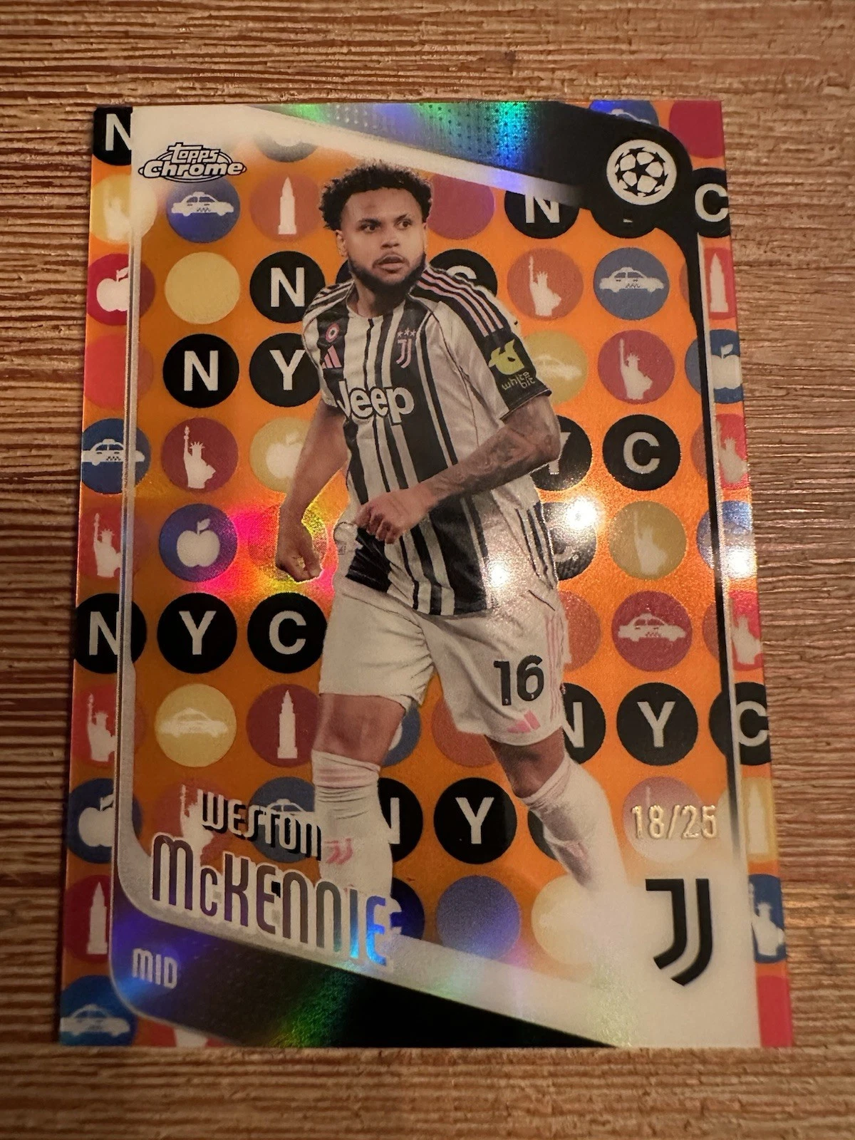 2025-26 Chrome UCC Weston McKennie Big Apple Subway Orange Refractor /25