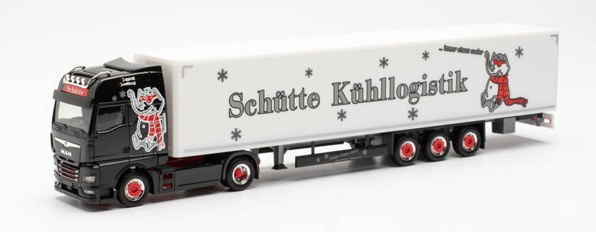 Camion HERPA MAN TGX semi-remorque frigorifique 3 essieux avec roues mobiles