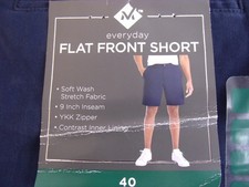 Member's Mark Men's Everyday Stretch Flat Front Short, color Blue Cove Size 40