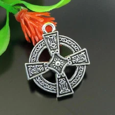 small pendant VIKING NORDIC CROSS 925 Sterling Silver snake 22" necklace women