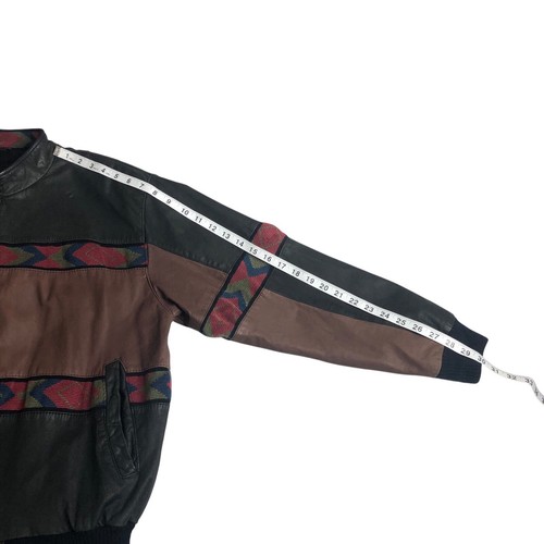 Vintage Adler Jacket Men L Leather Aztec Bomber Zip Southwestern Western 90s Y2K - Picture 23 of 23