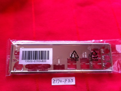 ASUS IO SHIELD for ASUS Z170 P D3 , Z170-P D3 ,  ORIGINAL , USED GOOD