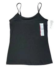 TIME AND TRU BLACK ADJUSTABLE STRAPS STRETCH KNIT CAMI/TANK SIZE S (4-6) NWT