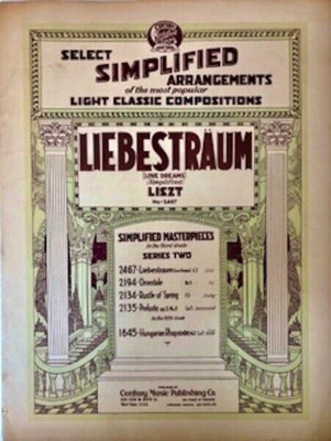 Rare Antique Liebestraum (Love Dreams) Liszt No.2467. Sheet Music. 1920 s