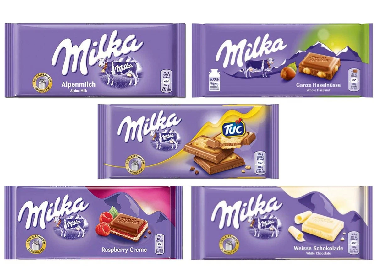 Milka Chocolate Bars Assorted Pack of 5 (Bundle #2)