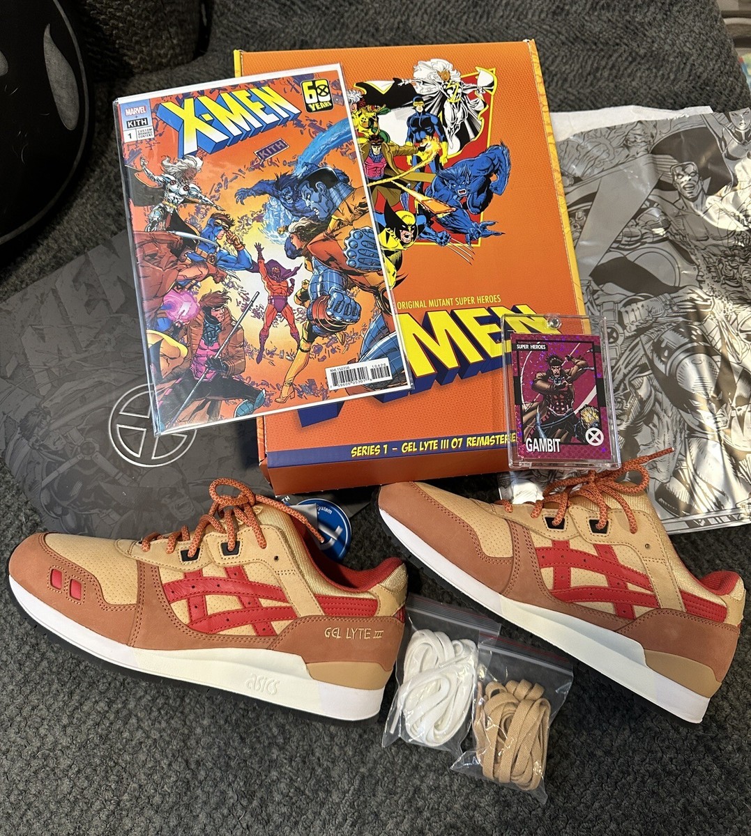 KITH X-MEN ASICS Gel Lyte III 07 Size 10 w/Card /749 GAMBIT