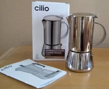 Cilio Aida Stainless Steel Stovetop Espresso Coffee Maker, 4 Ounce * NEW *