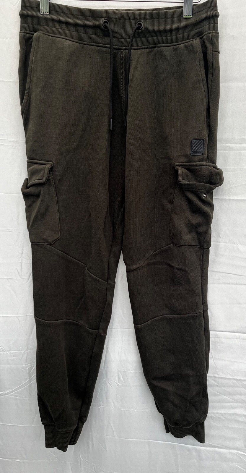 Men's Green Cotton Blend Jogger Cargo Pants Size S W32 L28 F&F