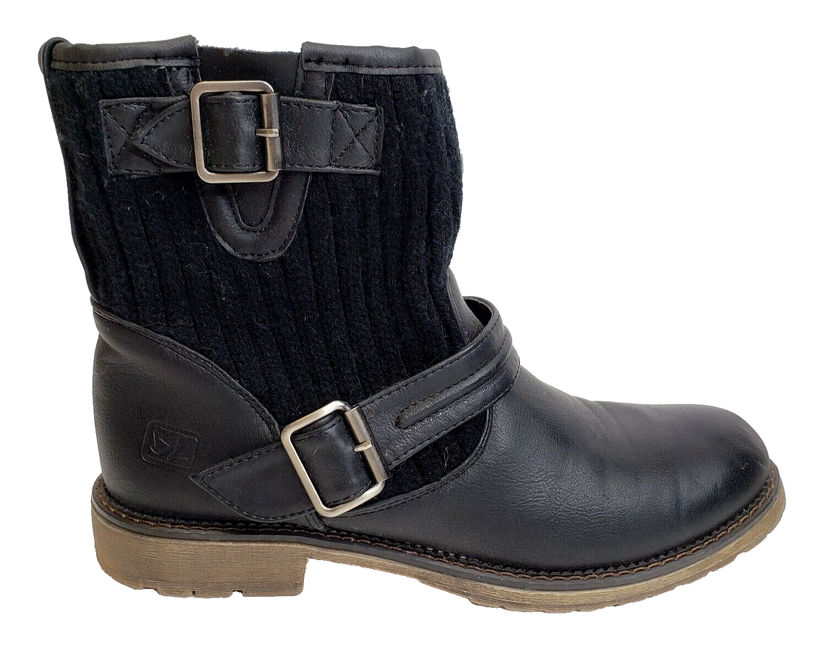 Dirty Laundry Size Slip On Ankle Boots Knit Faux Leather