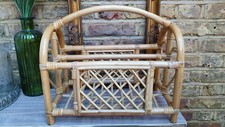 Vintage Bamboo magazine rack heart shaped detail to both ends good condition