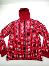 Ethika Hoodie Sweatshirt Mens XL Full Zip Red Checker Skater Streetwear Logo
