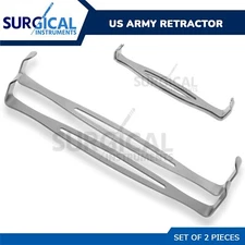 US Army Retractor Set of 2 Pcs Surgical Instruments Stainless German Grade