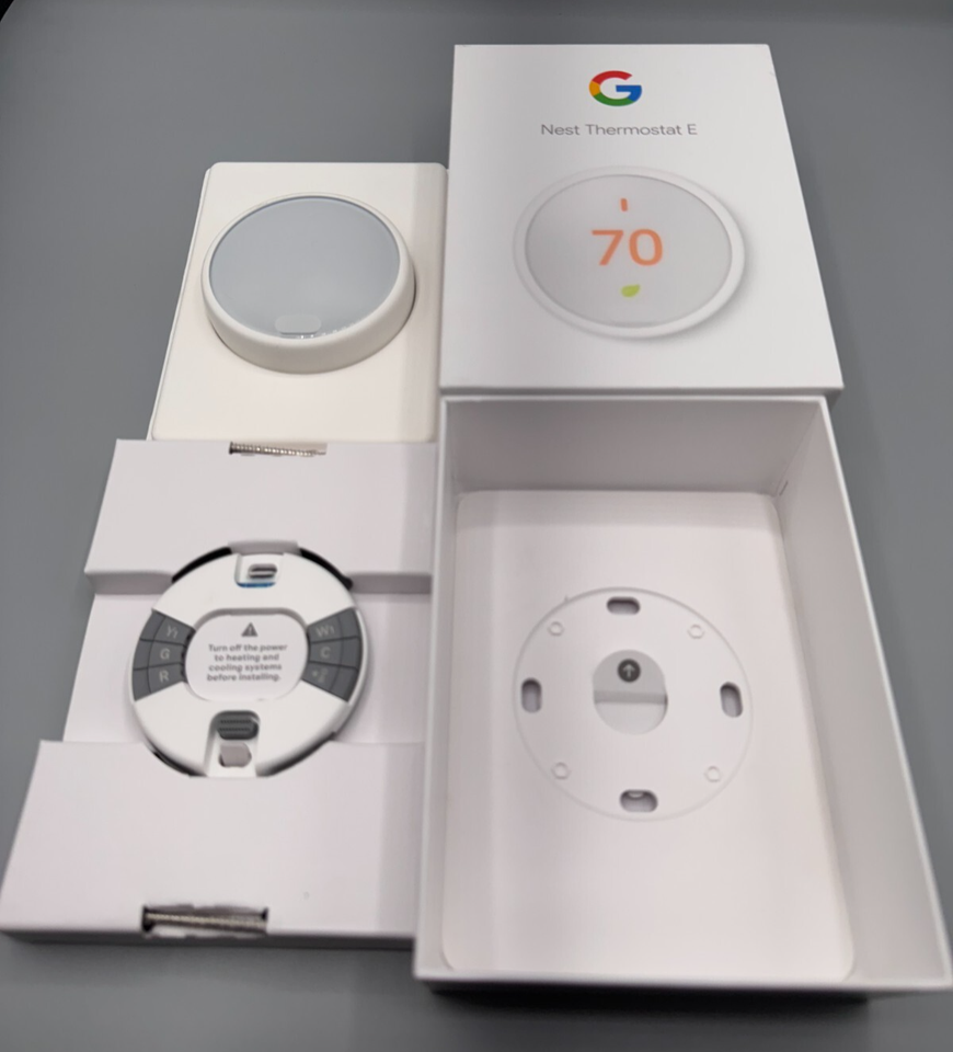 Google Nest Thermostat E T4001ES - Programmable Smart Thermostat, White (Open Box)