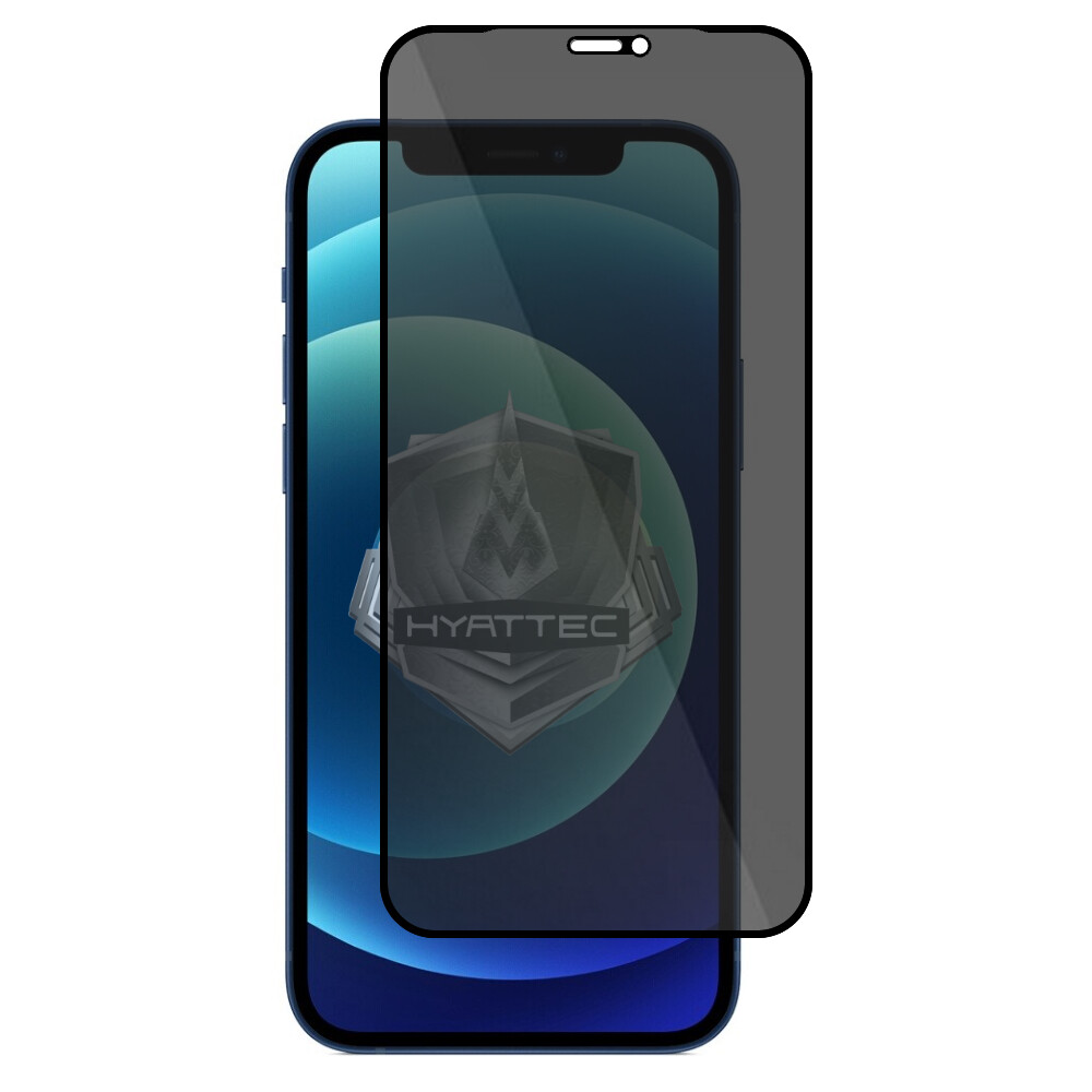 Protection écran iPhone 12 Hyattec Privacy en verre trempé premium teinté noir ultra résistant
