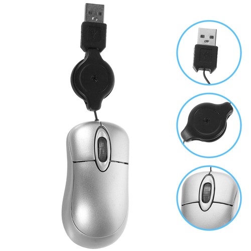 Retractable USB Optical Mouse Mini Ergonomic Design For Laptop
