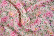 Pure 100% linen flower Soft Fabric 180gsm Flax Clothing fashion floral roses