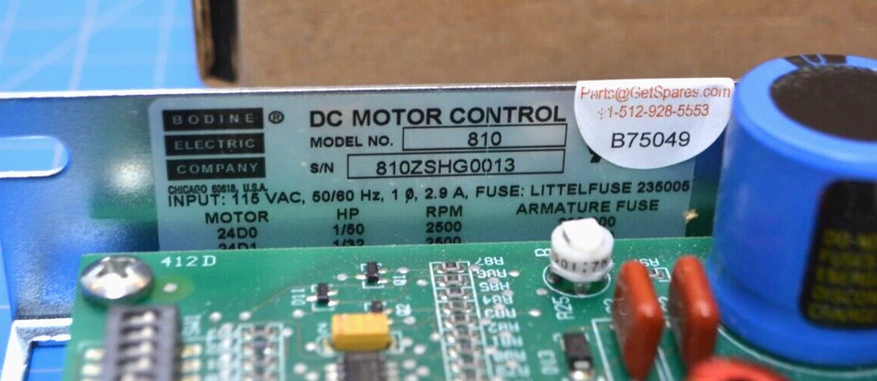 810 / PCB DC MOTOR CONTROL115VAC SINGLE PHASE 2.9A / BODINE ELECTRIC COMPANY - Image 3 of 4