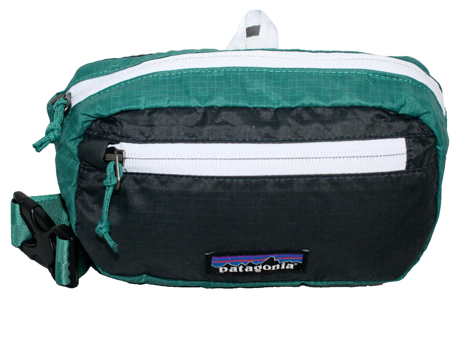 PATAGONIA Ultraligero Agujero Negro Mini Paquete Cintura Bolso Cinturón Verde Negro Nylon