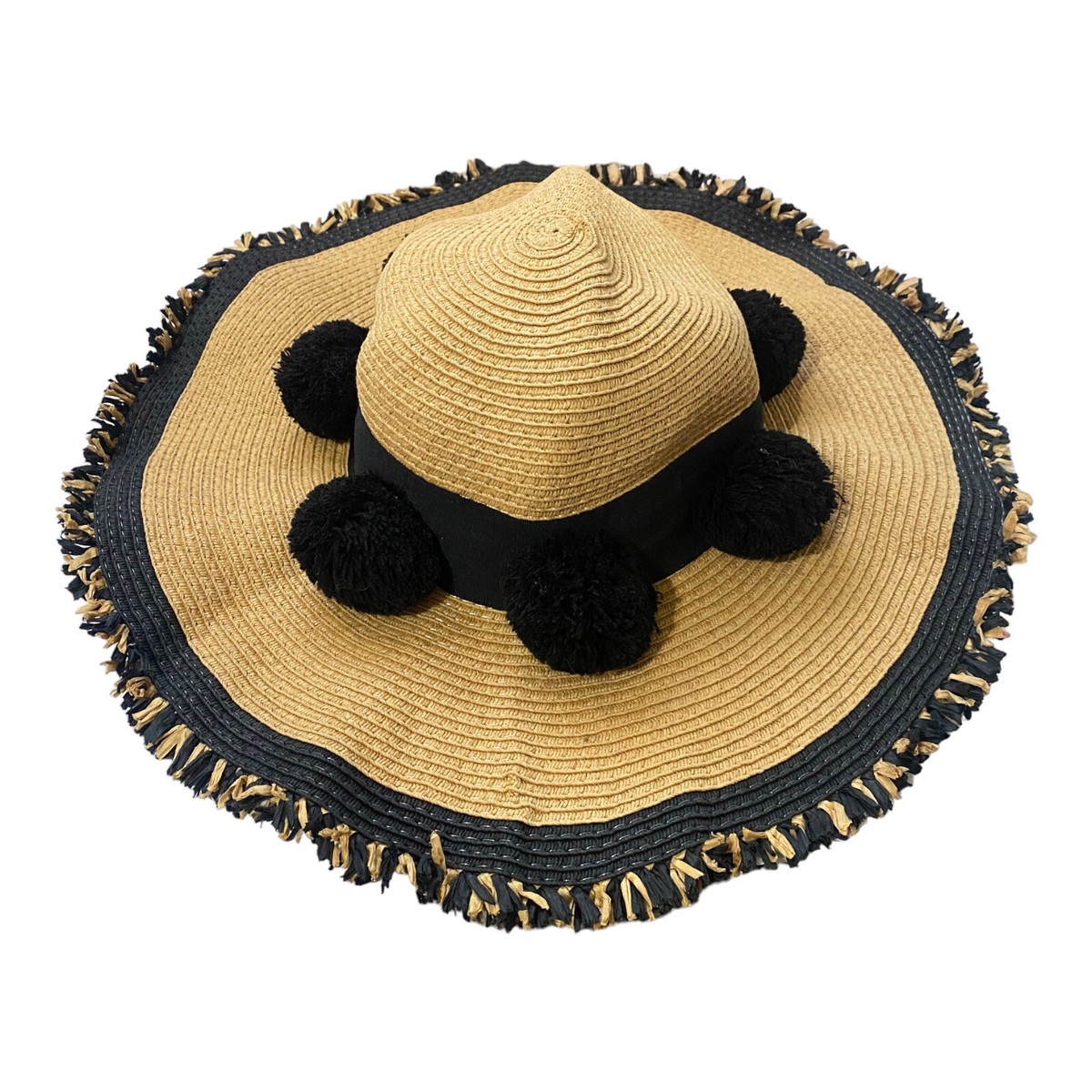 Betsey Johnson black straw fringe sun hat one size Betsey Johnson Hats for Women for sale | eBay main image 2