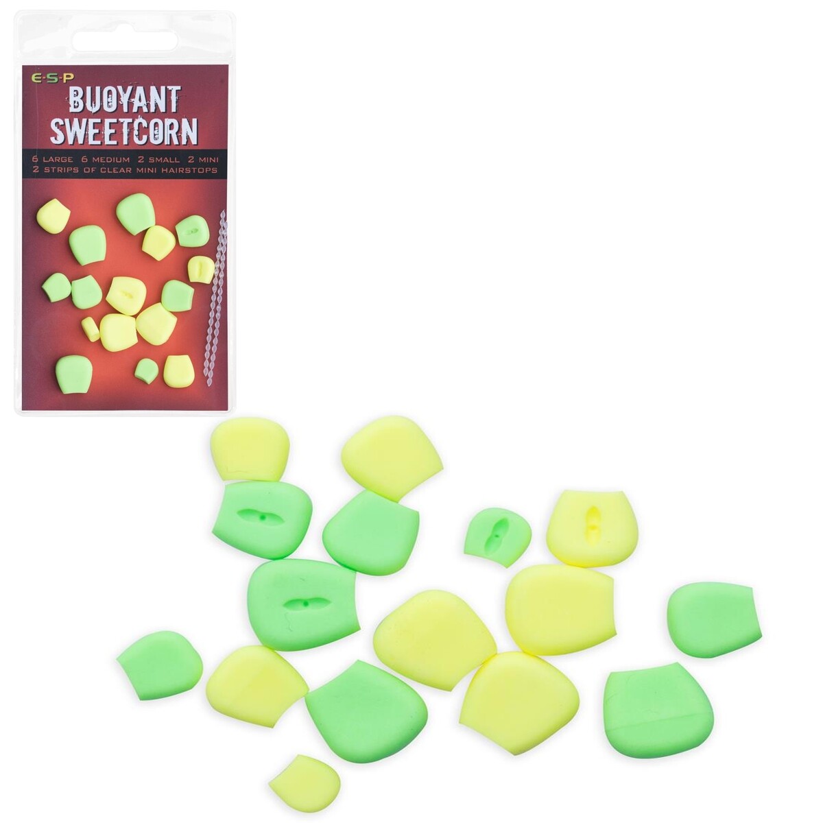ESP Artificial Buoyant Sweetcorn Pop-Up Yellow Green Balancing Tipping Boilies