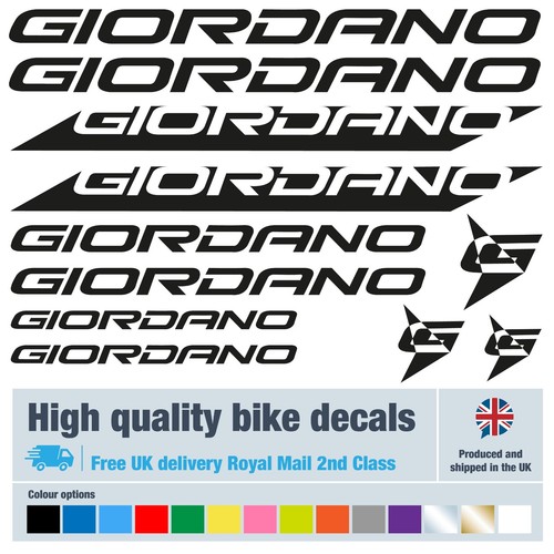Giordano Fahrrad Etiketten / Decals / Sticker, 5+ Jahre externe Qualität (26er Pack) - Bild 1 von 17