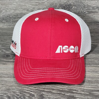 Case IH Agriculture ASCO Strapback Hat Cap Adjustable Red White Mesh Back NEW
