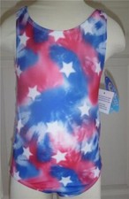 Girls Wave Zone Americana Tie Dye Stars 1 pc Swimsuit Size XS 4/5 Sm 6/6X NWT