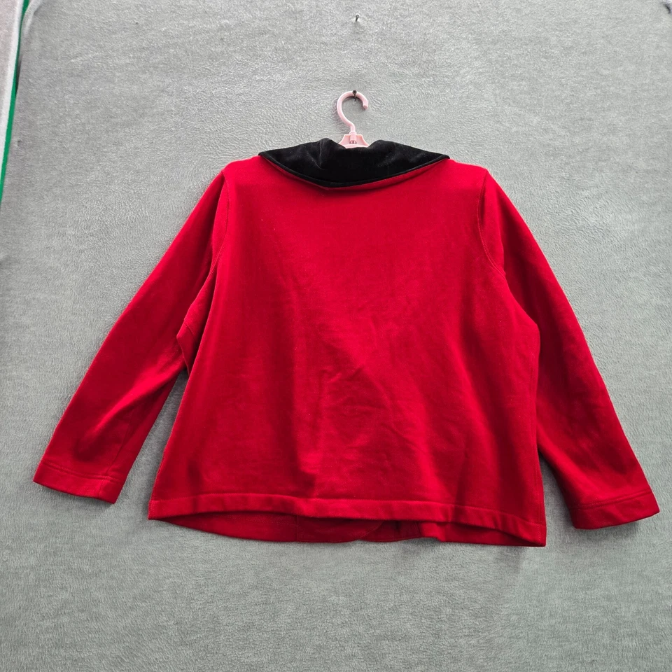 Lauren Ralph Lauren Women Blazer 2X Red Fleece Toggle Velour Collar - Image 4 of 4